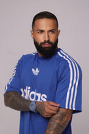 Oversize Adidas Retrô Com Escrita Azul