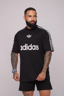 Oversize Adidas Retrô Com Escrita Preto