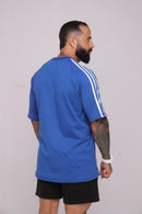Oversize Adidas Retrô 3 Listras Azul