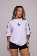 Oversize Adidas Retrô 3 Listras Feminina Branca