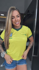 Camisa do brasil feminina babylook nacional premium